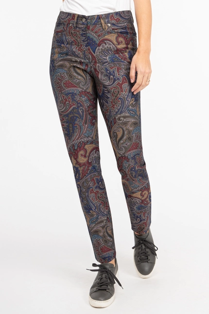 Recover Pants Hose mit Paisleydruck in DRUCK SCHWARZ-ROT-BLAU-BRAUN Artikelnummer REC-12563-4070-9